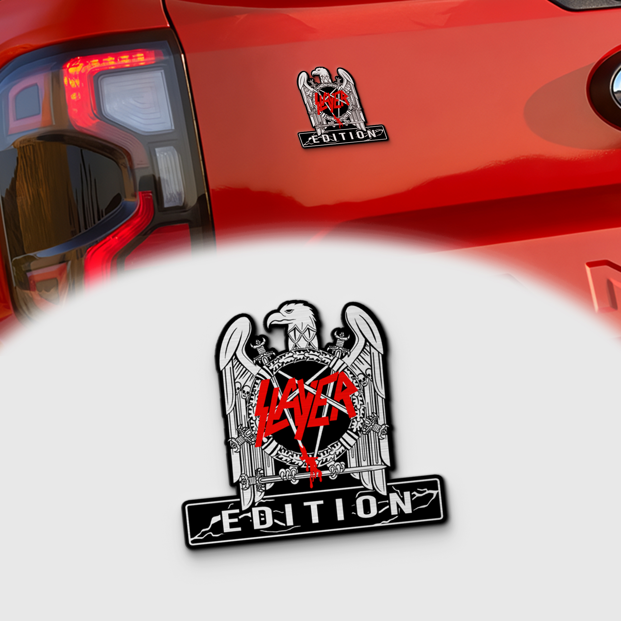Slayer Edition Laser Engraved Car Emblem Version 3 1 Slayer Edition Laser Engraved Car Emblem Version 3