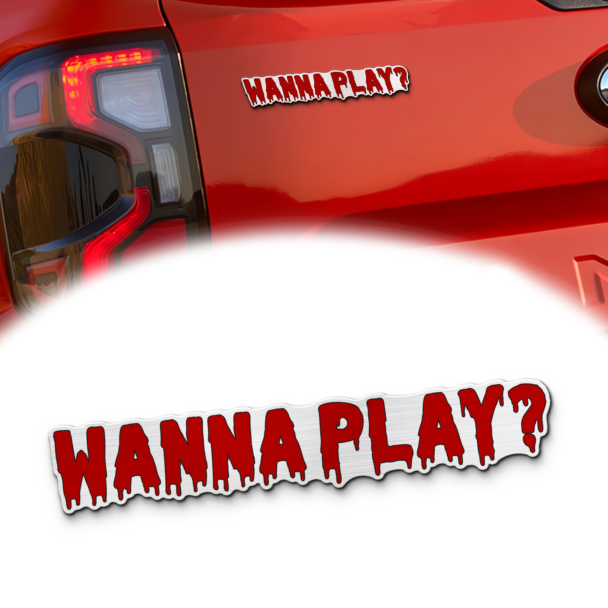 Chucky Iconic Quote Edition Laser Engraved Car Emblem 1 Chucky Iconic Quote Edition Laser Engraved Car Emblem