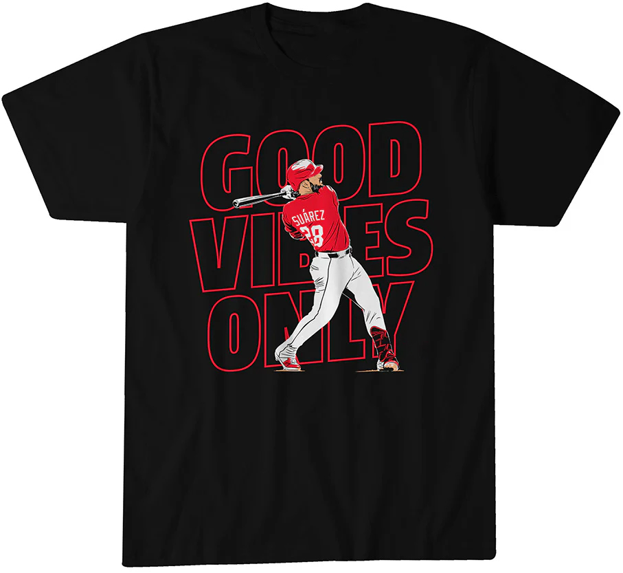 Cincinnati Reds Eugenio Suarez Good Vibes Only Cincinnati T-Shirt 1 Cincinnati Reds Eugenio Suarez Good Vibes Only Cincinnati T-Shirt