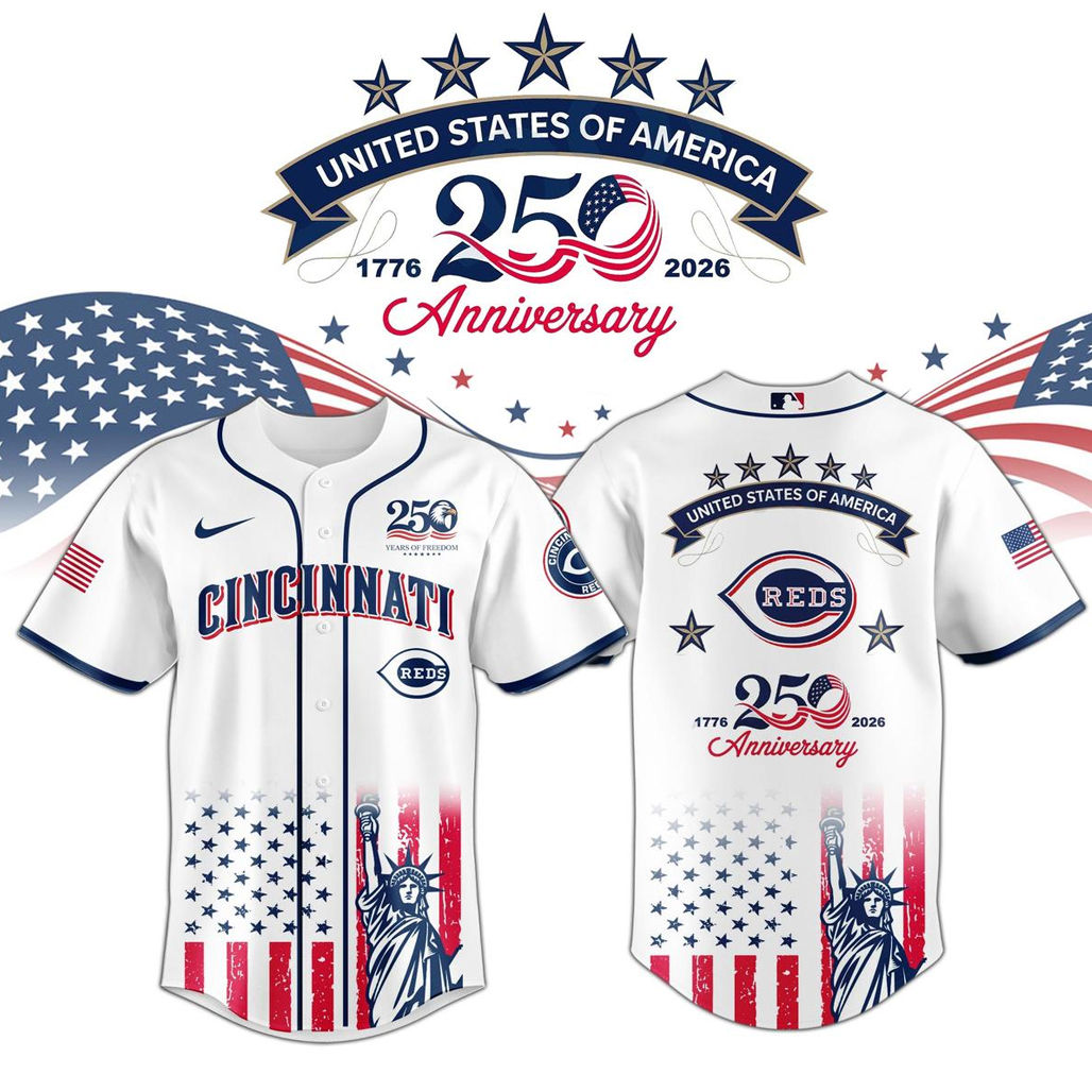 Cincinnati Reds x America’s 250th Anniversary 2026 Baseball Jersey 1 Cincinnati Reds x America’s 250th Anniversary 2026 Baseball Jersey