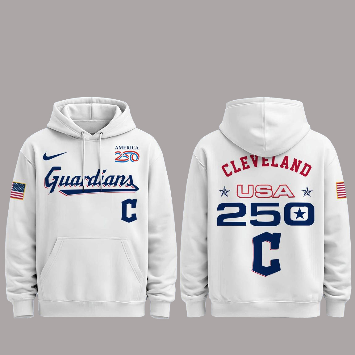 Cleveland Guardians 250 USA 2026 Celebration America 250 x Major League Baseball Hoodie 1 Cleveland Guardians 250 USA 2026 Celebration America 250 x Major League Baseball Hoodie