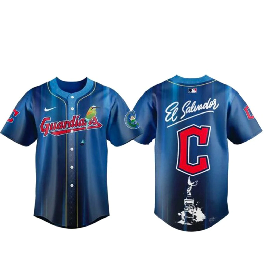 Cleveland Guardians Salvadoran Heritage Day 2026 Baseball Jersey 1 Cleveland Guardians Salvadoran Heritage Day 2026 Baseball Jersey