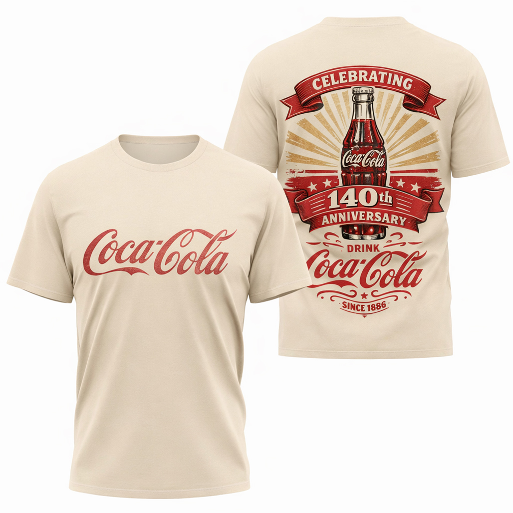 Coca Cola 140th Anniversary Drink T-Shirt 1 Coca Cola 140th Anniversary Drink T-Shirt