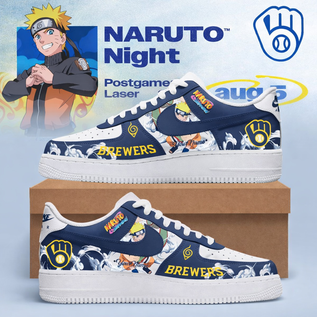 Custom Name Milwaukee Brewers x Naruto Night 2026 Air Force 1 Shoes Sneakers 1 Custom Name Milwaukee Brewers x Naruto Night 2026 Air Force 1 Shoes Sneakers