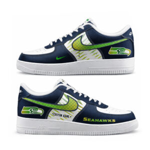 Custom Name Seattle Seahawks Rivalries Uniform Air Force 1 Shoes Sneakers