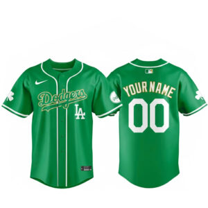 Custom Name and Number Los Angeles Dodgers 2026 St Patrick Day Baseball Jersey