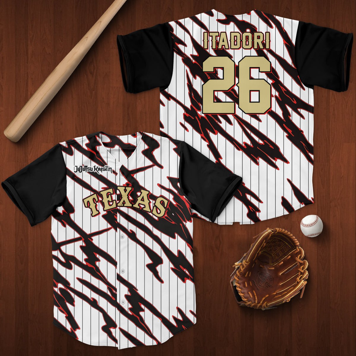 Custom Name and Number Texas Rangers x Jujutsu Kaisen Yuji Itadori 2026 Baseball Jersey 1 Custom Name and Number Texas Rangers x Jujutsu Kaisen Yuji Itadori 2026 Baseball Jersey