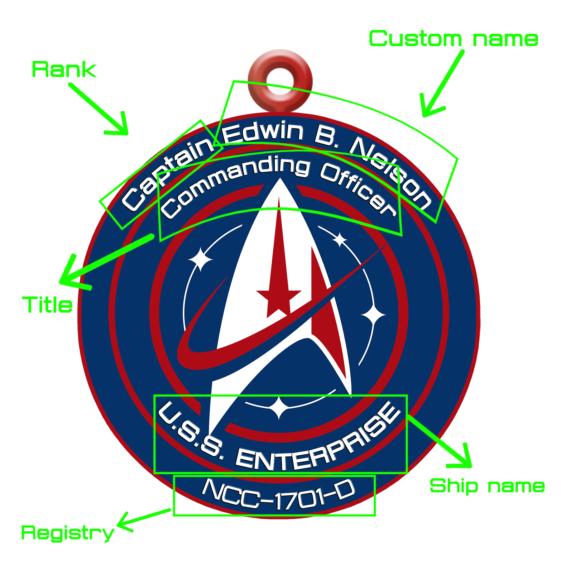 Personalized Starfleet Command Federation Ornament 8 Personalized Starfleet Command Federation Ornament - Image 8