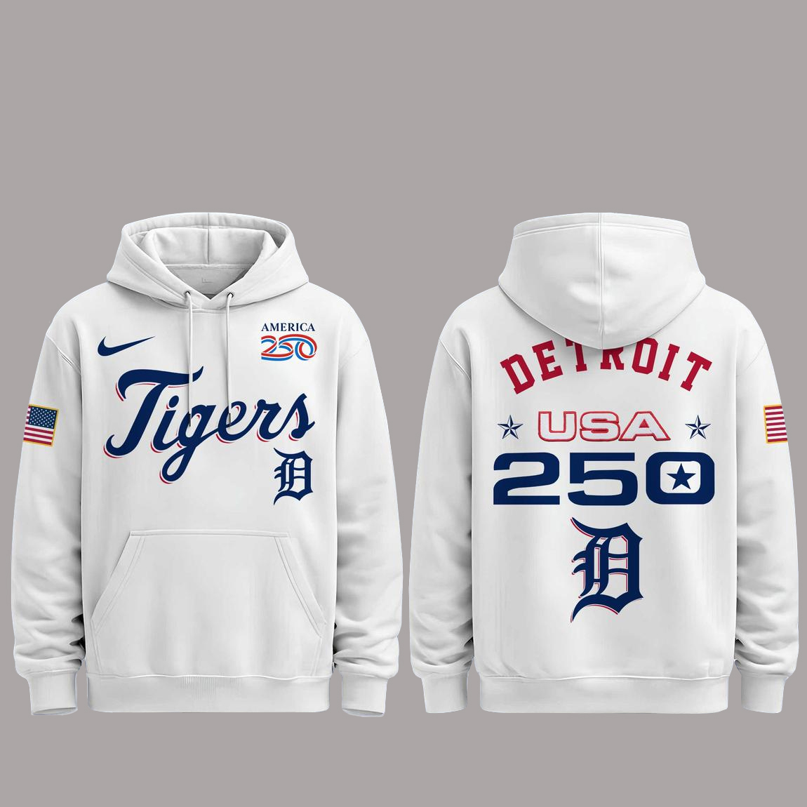 Detroit Tigers 250 USA 2026 Celebration America 250 x Major League Baseball Hoodie 1 Detroit Tigers 250 USA 2026 Celebration America 250 x Major League Baseball Hoodie