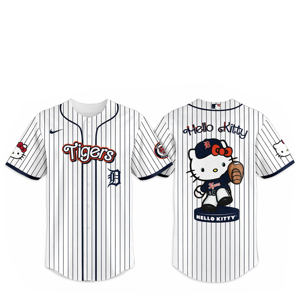 Detroit Tigers Major League Baseball 2026 Hello Kitty Baseball Jersey 1 Detroit Tigers Major League Baseball 2026 Hello Kitty Baseball Jersey