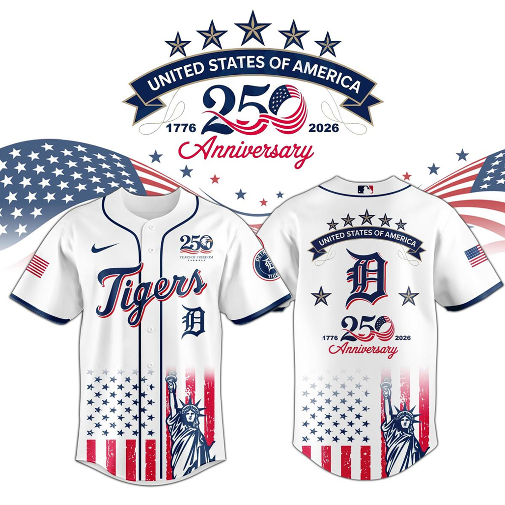 Detroit Tigers x America’s 250th Anniversary 2026 Baseball Jersey 1 Detroit Tigers x America’s 250th Anniversary 2026 Baseball Jersey