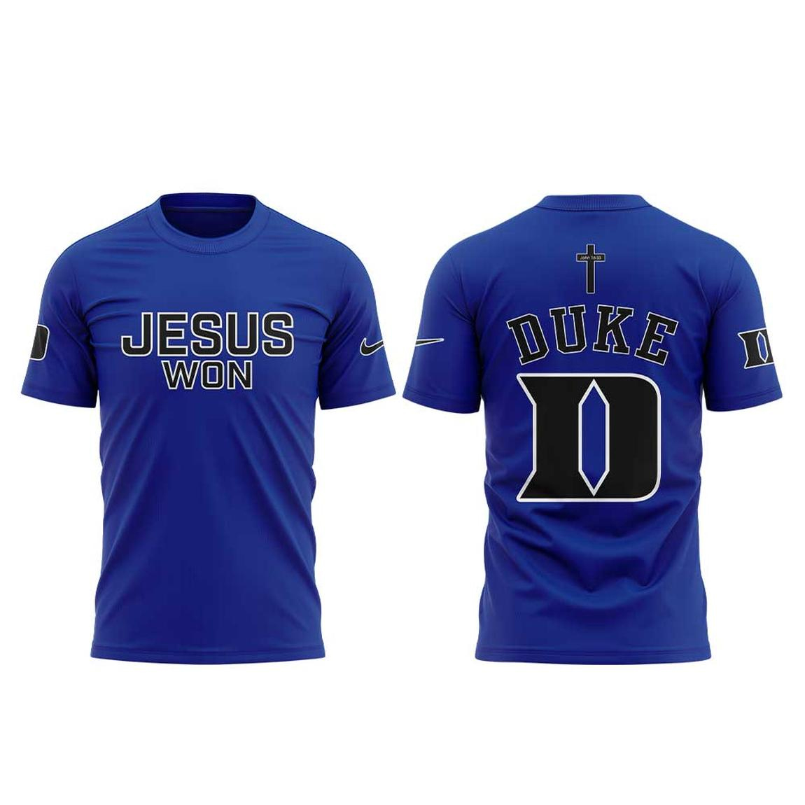 Duke Blue Devils Jesus Won 2026 We Won Shirt 1 Duke Blue Devils Jesus Won 2026 We Won Shirt