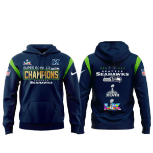 Football League 2026 Super Bowl LX Champions Seattle Seahawks Hoodie