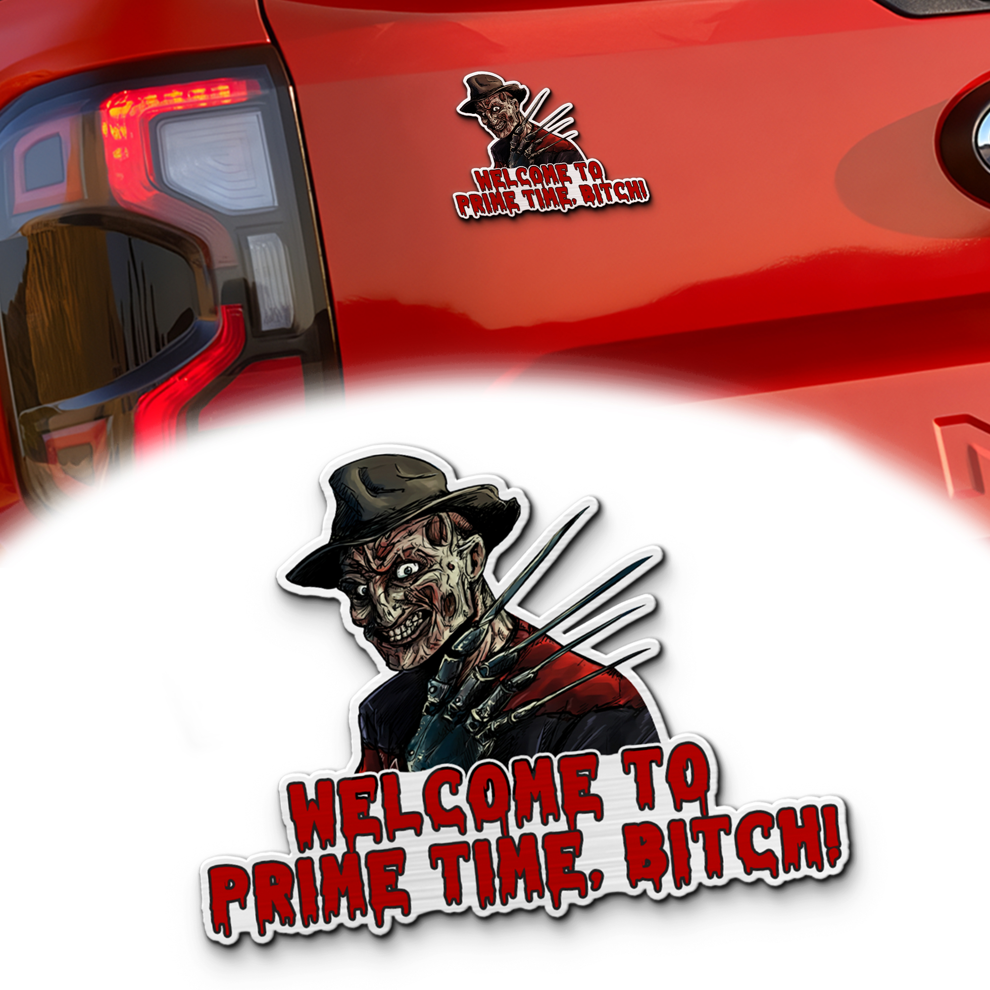 Freddy Krueger Signature and Iconic Quote Edition Laser Engraved Car Emblem 1 Freddy Krueger Signature and Iconic Quote Edition Laser Engraved Car Emblem