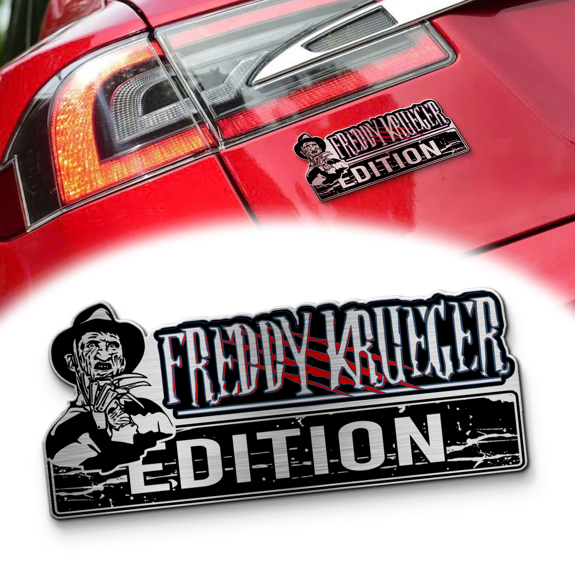Freddy Krueger Edition Laser Engraved Car Name Emblem 1 Freddy Krueger Edition Laser Engraved Car Name Emblem