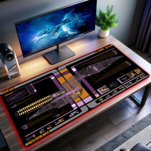 Galaxy Class - USS Enterprise-D LCARS Schematic LED Desk Mat