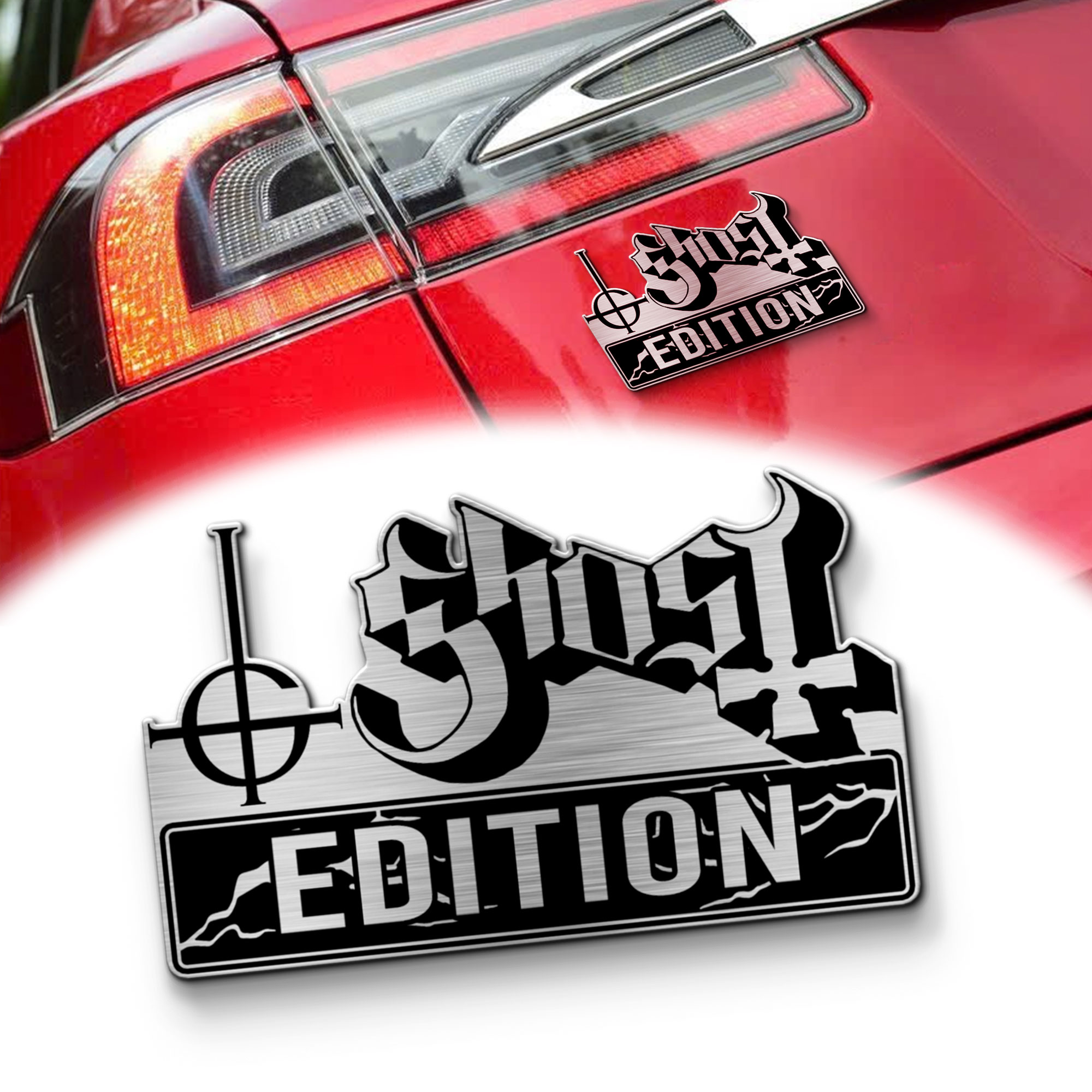 Ghost Band Edition Laser Engraved Car Name Emblem 1 Ghost Band Edition Laser Engraved Car Name Emblem