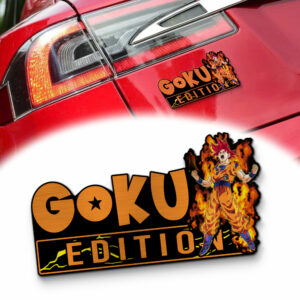 Goku Edition – Super Saiyan God Laser-Engraved Car Badge