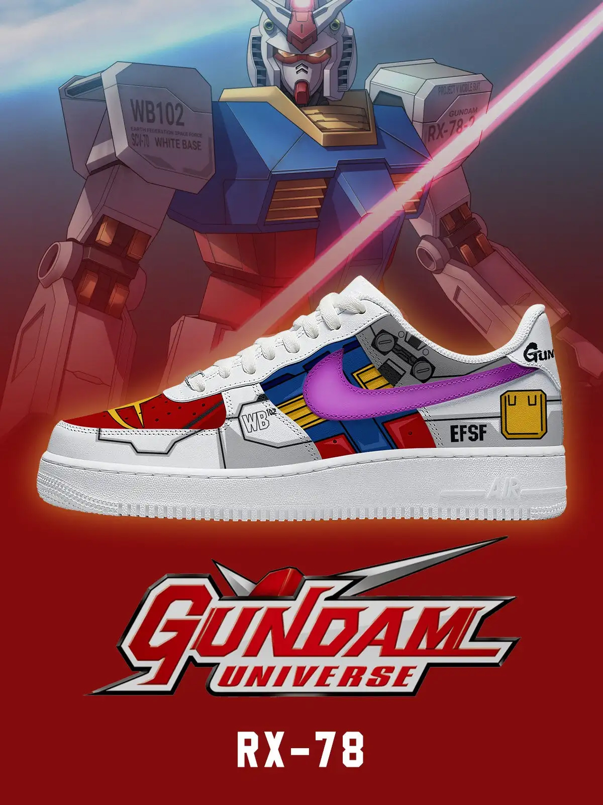 Gundam RX-78 Air Force 1 Shoes Sneakers 1 Gundam RX-78 Air Force 1 Shoes Sneakers