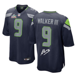 Kenneth Walker III Seattle Seahawks Super Bowl LX Champions College Navy Game Football Jersey