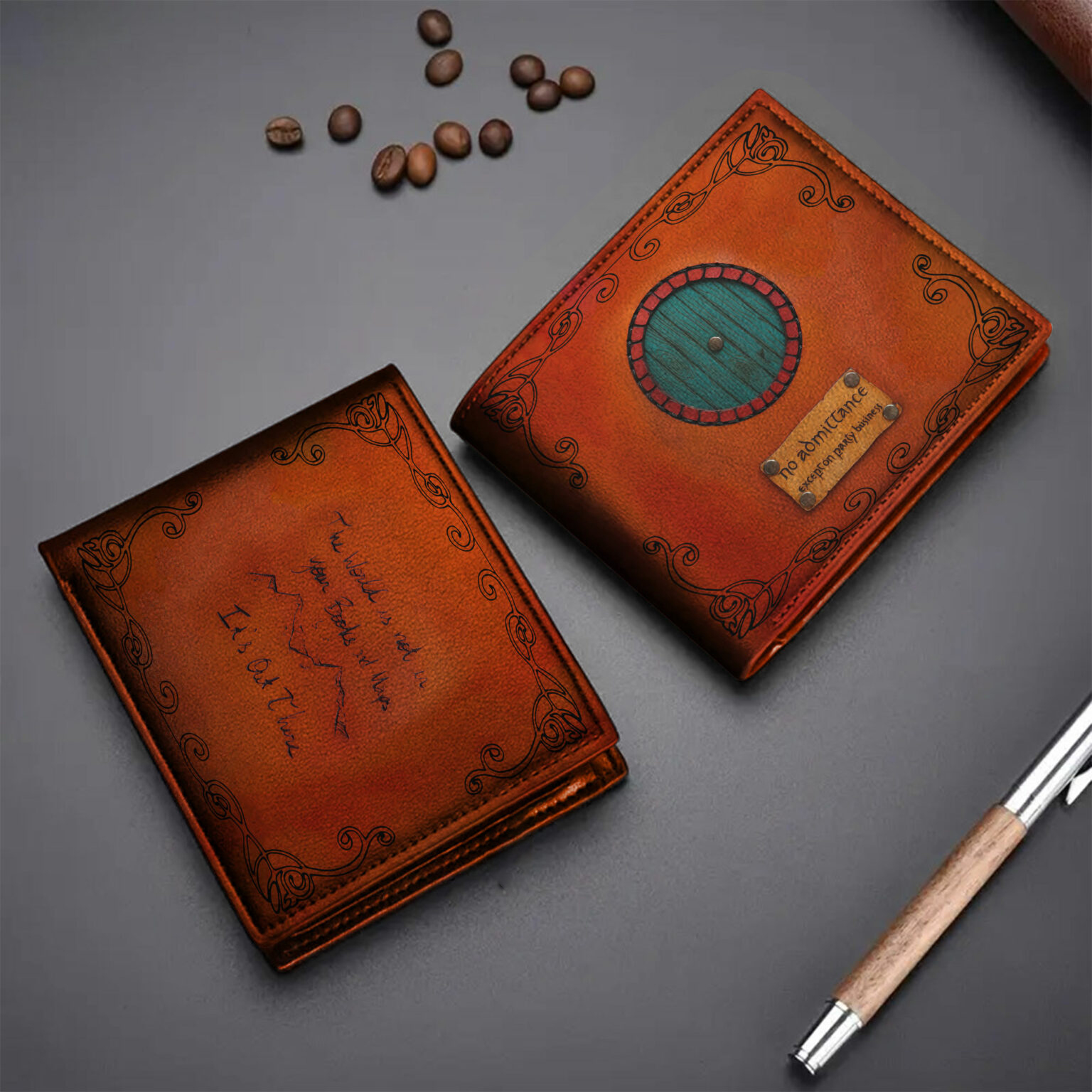 LOTR Hobbit Door House Leather Wallet 3 LOTR Hobbit Door House Leather Wallet - Image 3