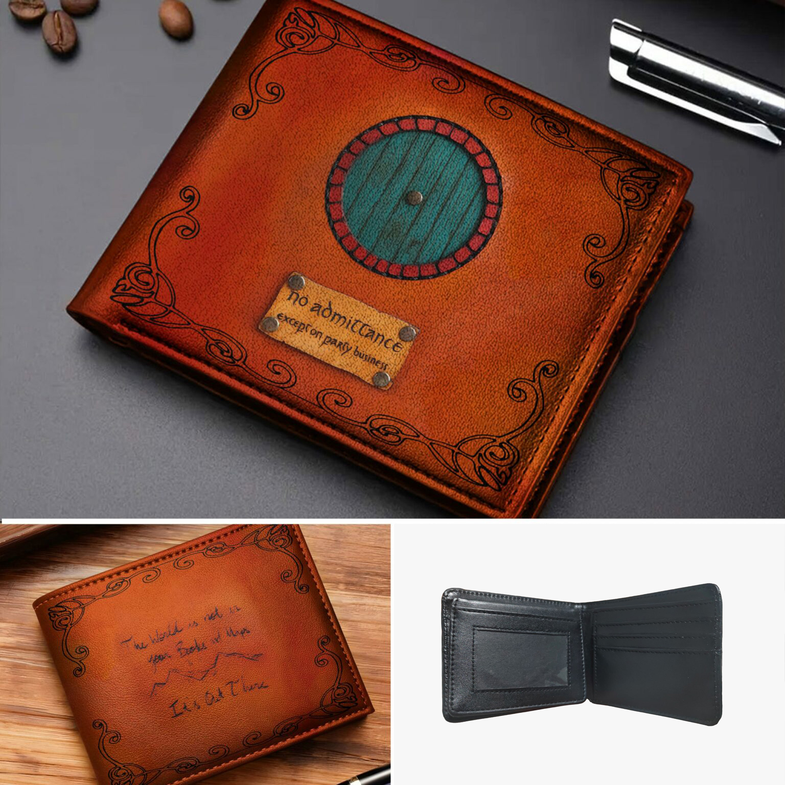 LOTR Hobbit Door House Leather Wallet 4 LOTR Hobbit Door House Leather Wallet - Image 4