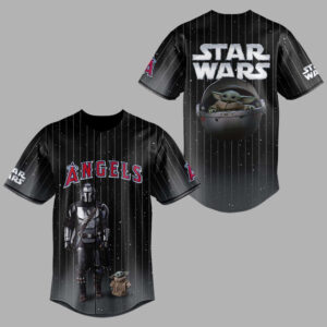 Los Angeles Angels x The Mandalorian Grogu Star Wars Baseball Jersey
