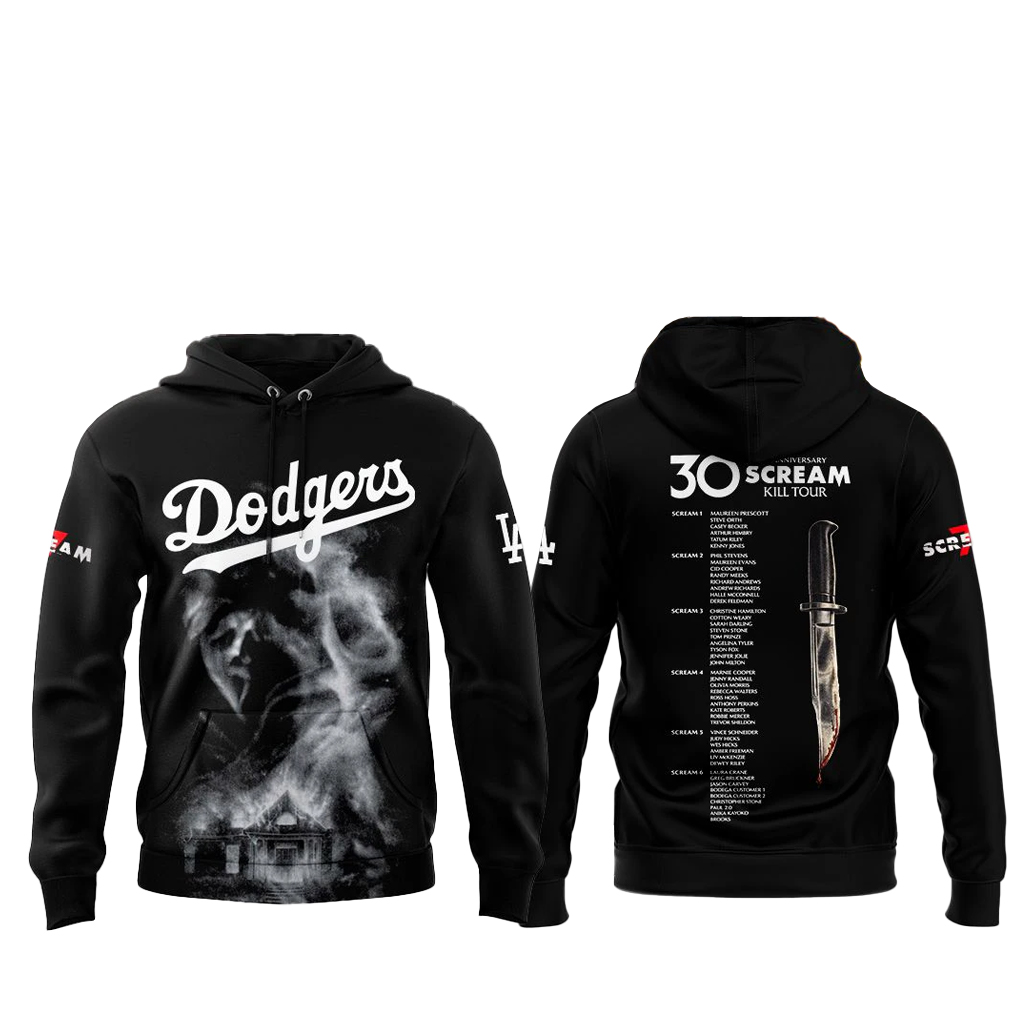 Los Angeles Dodgers x Scream 7 Hoodie 1 Los Angeles Dodgers x Scream 7 Hoodie