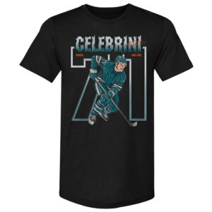 Macklin Celebrini San Jose Number Outline T-Shirt