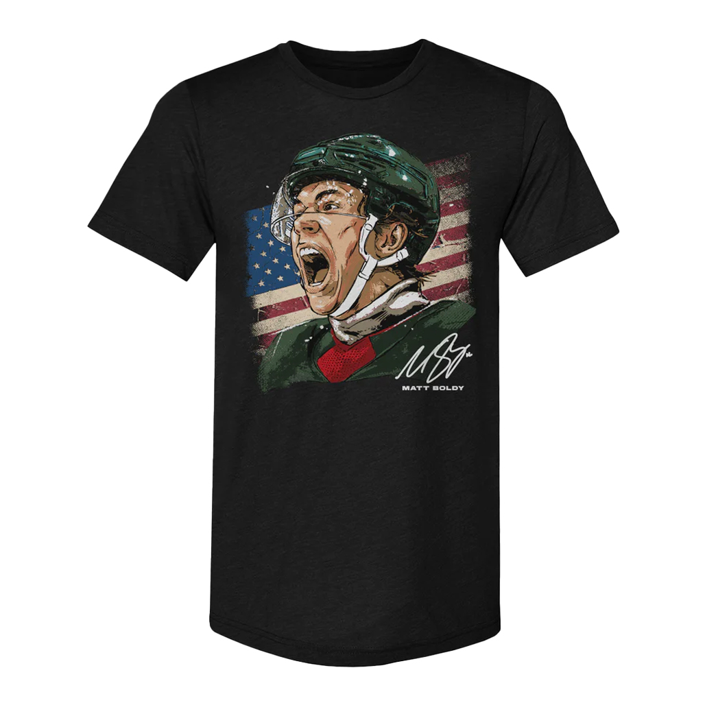 Matt Boldy Minnesota USA Portrait T-Shirt 1 Matt Boldy Minnesota USA Portrait T-Shirt