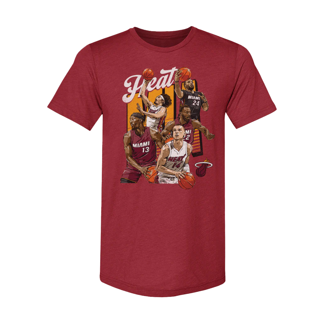 Miami Heat 2026 Starting 5 T-Shirt 1 Miami Heat 2026 Starting 5 T-Shirt