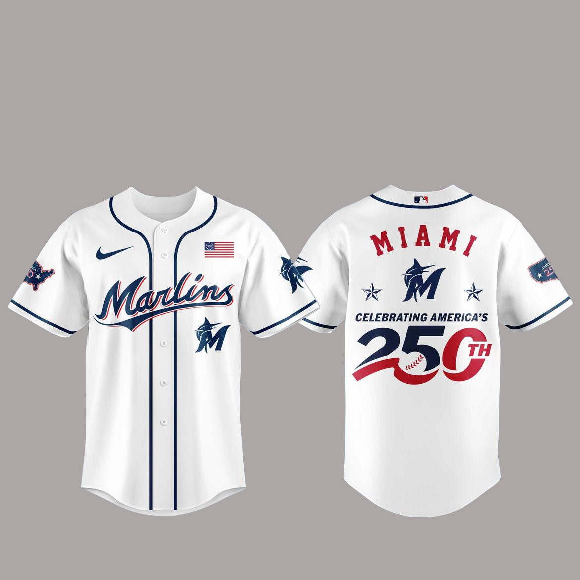 Miami Marlins America 250th Anniversary Of USA 2026 Baseball Jersey 1 Miami Marlins America 250th Anniversary Of USA 2026 Baseball Jersey