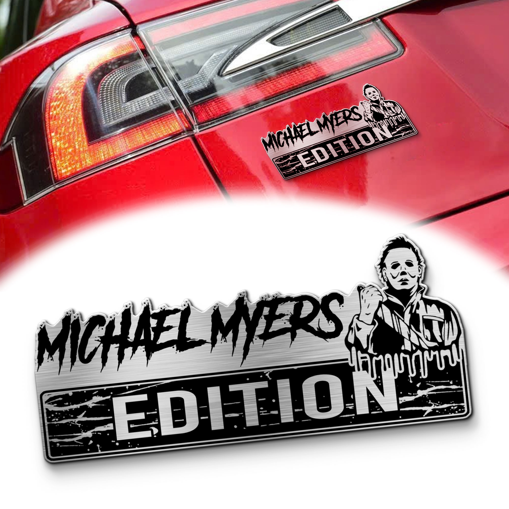Michael Myers Edition Laser Engraved Car Name Emblem 1 Michael Myers Edition Laser Engraved Car Name Emblem