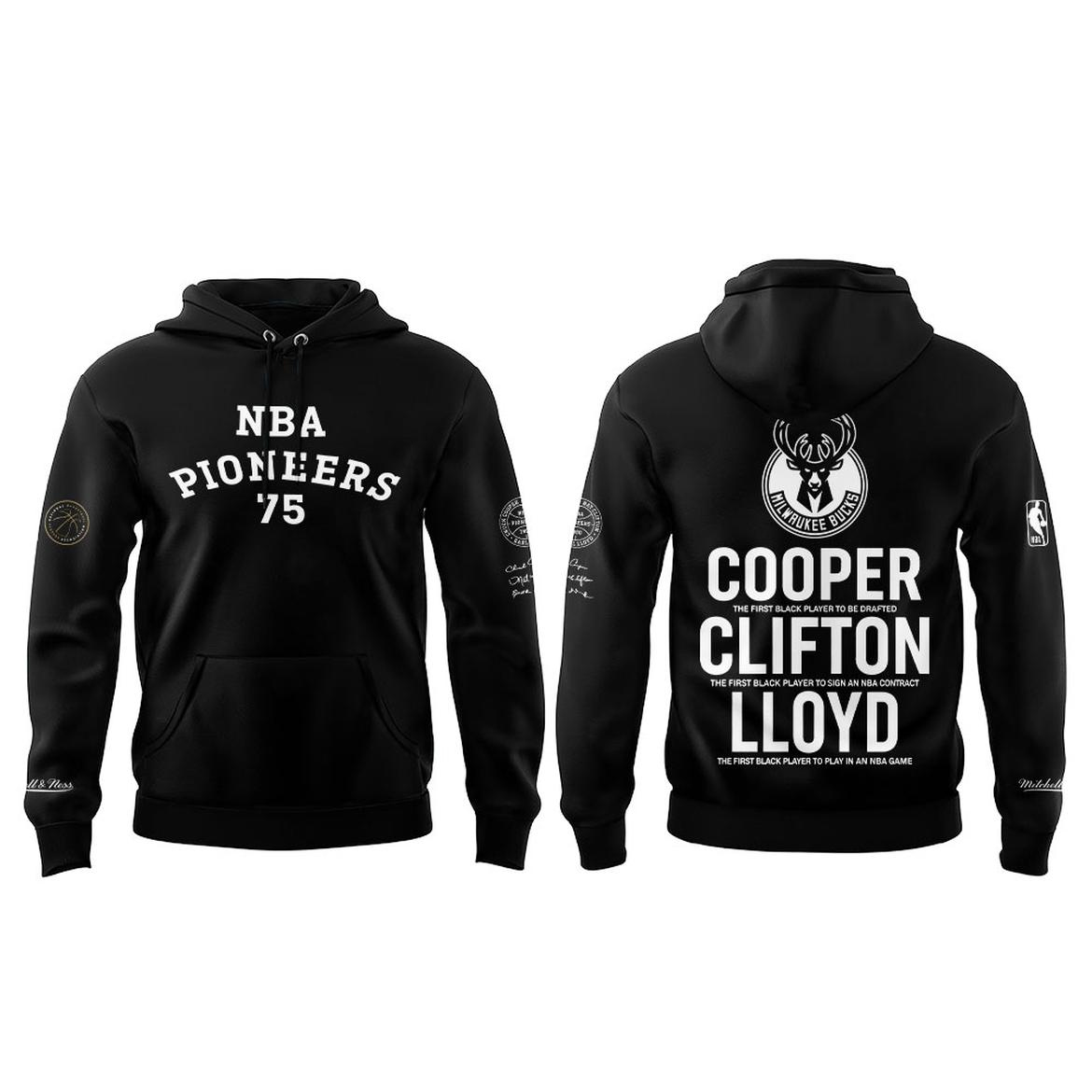 Milwaukee Bucks National Basketball Association Pioneers Cooper Clifton Lloyd 1950-2026 Shirt 2 Milwaukee Bucks National Basketball Association Pioneers Cooper Clifton Lloyd 1950-2026 Hoodie
