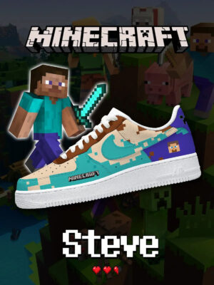 Minecraft Steve Air Force 1 Shoes Sneakers