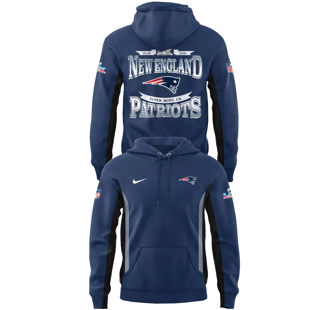 New England Patriots Drake Maye Super Bowl LX 2026 Hoodie 1 New England Patriots Drake Maye Super Bowl LX 2026 Hoodie