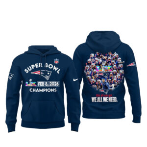 New England Patriots Super Bowl LX Champions 2026 Hoodie