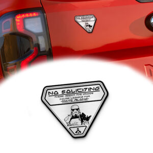 No Soliciting Sign and Car Badge