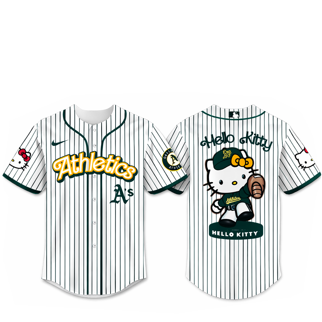 Oakland Athletics Major League Baseball 2026 Hello Kitty Baseball Jersey 1 Oakland Athletics Major League Baseball 2026 Hello Kitty Baseball Jersey