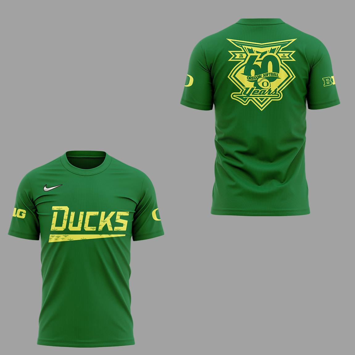 Oregon Ducks 60 Years Of Softball Team 2026 Celebrate Shirt 1 Oregon Ducks 60 Years Of Softball Team 2026 Celebrate Shirt