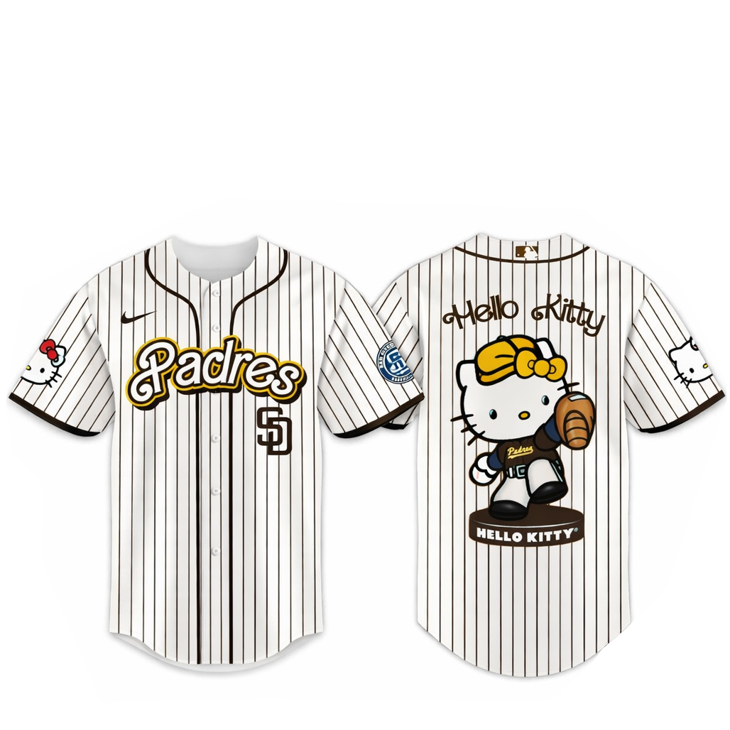 San Diego Padres Major League Baseball 2026 Hello Kitty Baseball Jersey 1 San Diego Padres Major League Baseball 2026 Hello Kitty Baseball Jersey