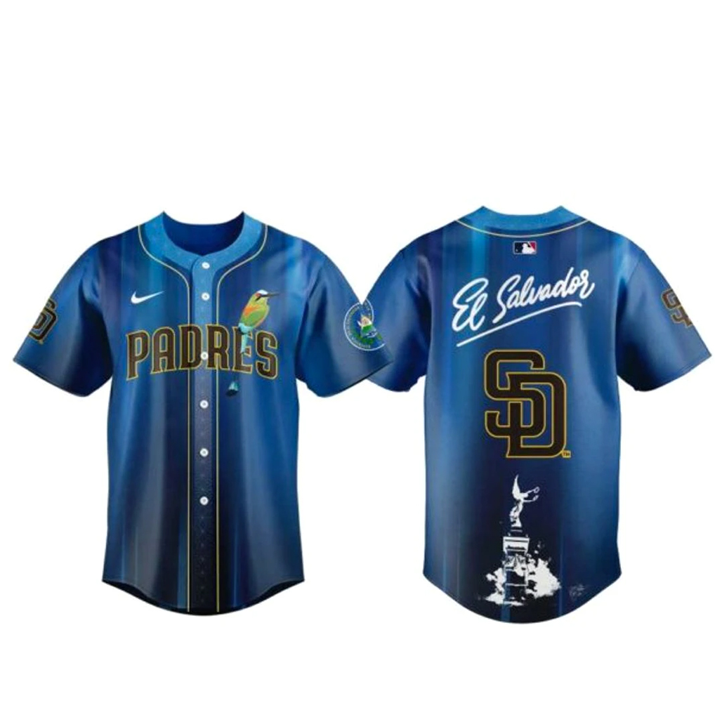 San Diego Padres Salvadoran Heritage Day 2026 Baseball Jersey 1 San Diego Padres Salvadoran Heritage Day 2026 Baseball Jersey