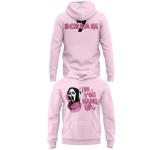 Scream7 No You Hang Up Pink Hoodie