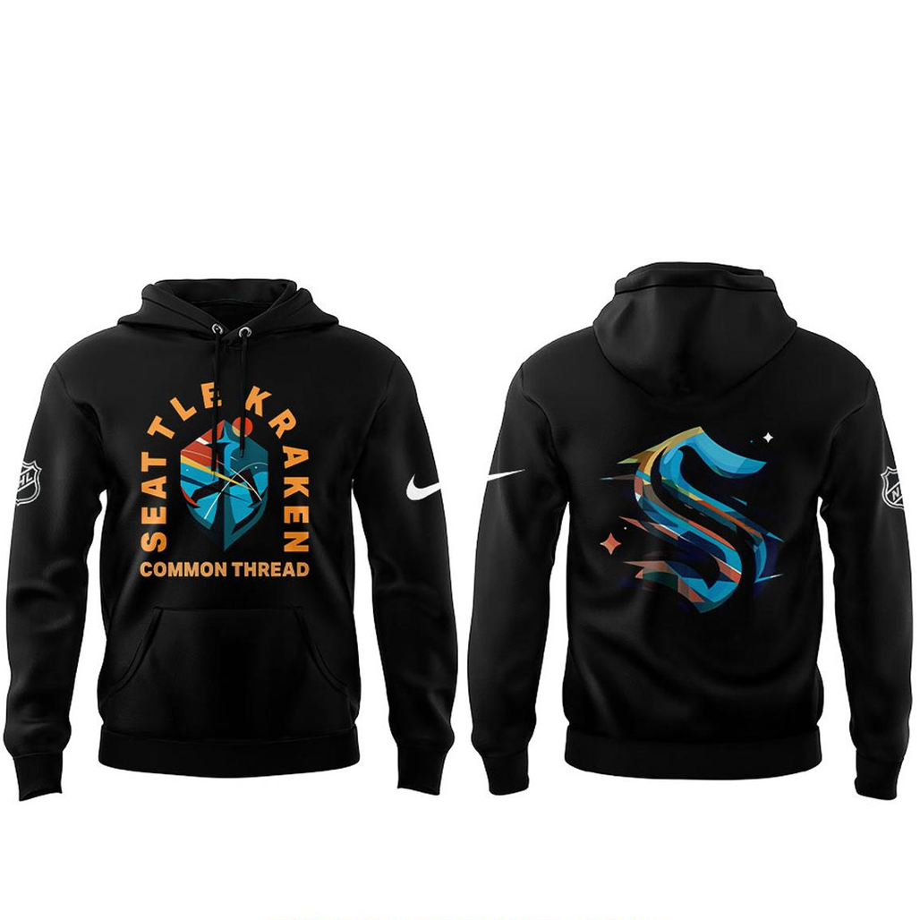 Seattle Kraken Black Hockey History Night 2026 Common Thread Shirt 2 Seattle Kraken Black Hockey History Night 2026 Common Thread Hoodie