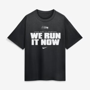 Seattle Seahawks Black Super Bowl LX Champions We Run It Now T-Shirt