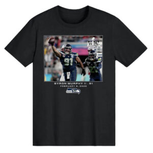 Seattle Seahawks Byron Murphy II Black Super Bowl LX T-Shirt