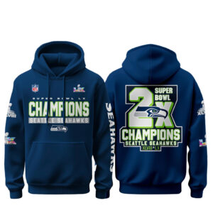 Seattle Seahawks Celebrating Victory 2x Super Bowl LX Champions 2026 Hoodie