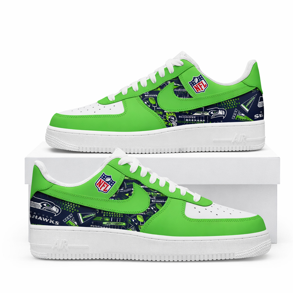 Seattle Seahawks Football League Super Bowl LX Champions Air Force 1 Shoes Sneakers 2026 1 Seattle Seahawks Football League Super Bowl LX Champions Air Force 1 Shoes Sneakers 2026