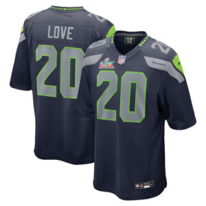 Seattle Seahawks Julian Love Navy Super Bowl LX Patch Game Football Jersey
