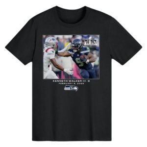 Seattle Seahawks Kenneth Walker III Black Super Bowl LX T-Shirt
